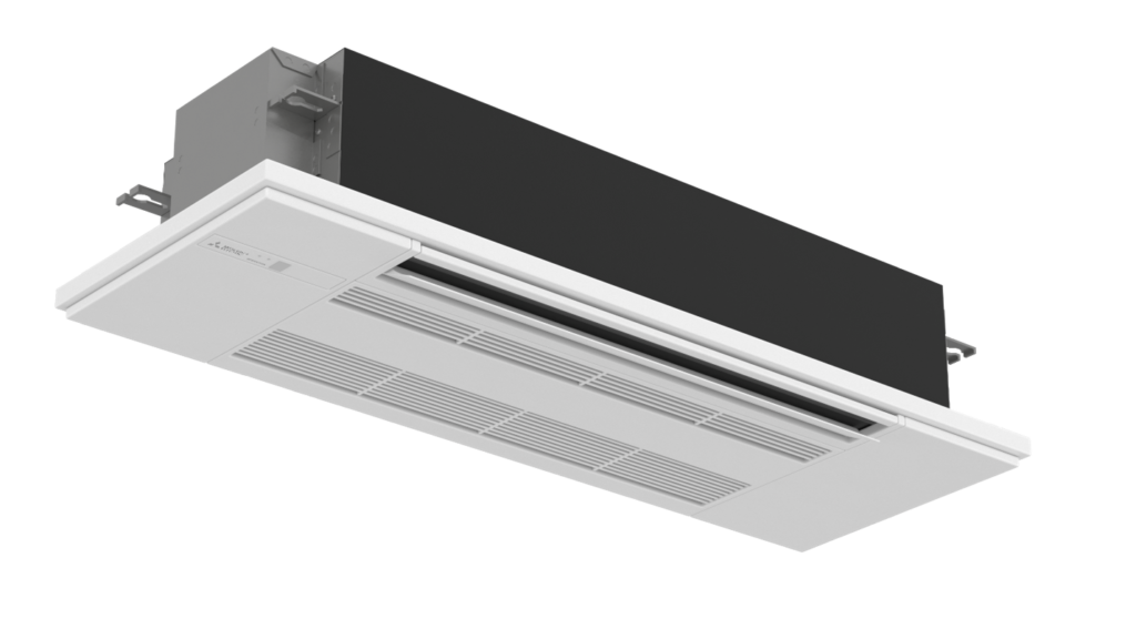 Advanced Ductless installation of a 1-way ceiling cassette mini split AC unit. This sleek, energy-efficient system offers targeted cooling for specific areas, providing reliable comfort while minimizing energy consumption.