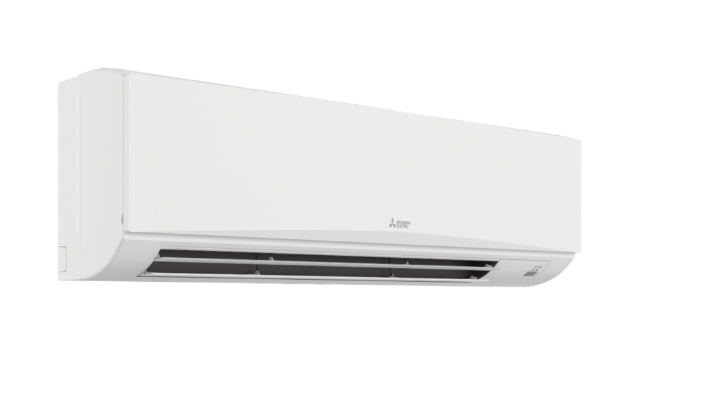 Advanced Ductless installation of a Mitsubishi wall-mounted mini split AC unit. This energy-efficient system delivers precise cooling to specific rooms, ensuring comfort and reduced energy consumption.